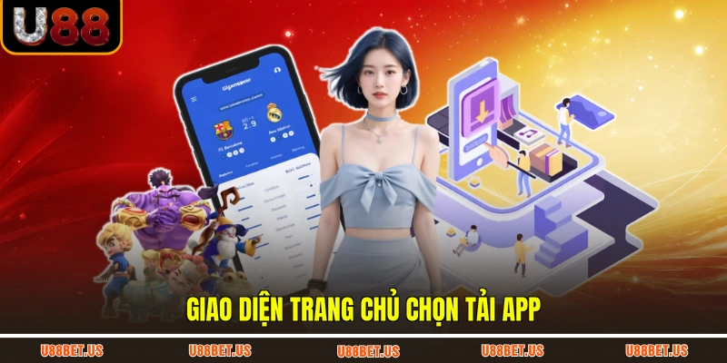 Giao diện trang chủ chọn tải app